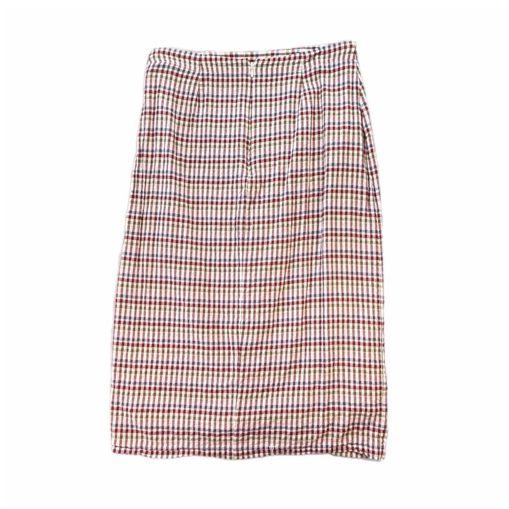 Madewell Red White Gingham Sarong Midi Wrap Boho Travel Vacation Chic Skirt - Picture 4 of 10